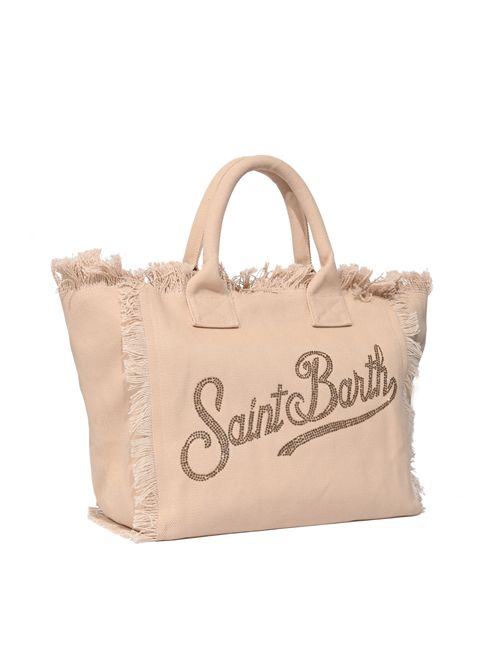 Borsa Vanity regular in canvas di cotone con strass Mc2 Saint Barth | VANI00100267L